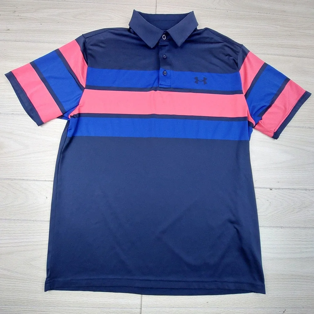 Lot of 2 Under Armour Playoff Polo Shirt Mens Large Golf Performance Stretch - Picture 2 of 10